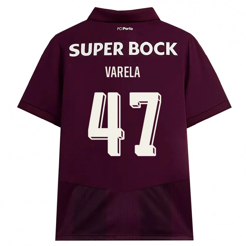 Danxen Mulher Camisola Cardoso Varela #47 Borgonha Branco Alternativa 2026/27 Camisa