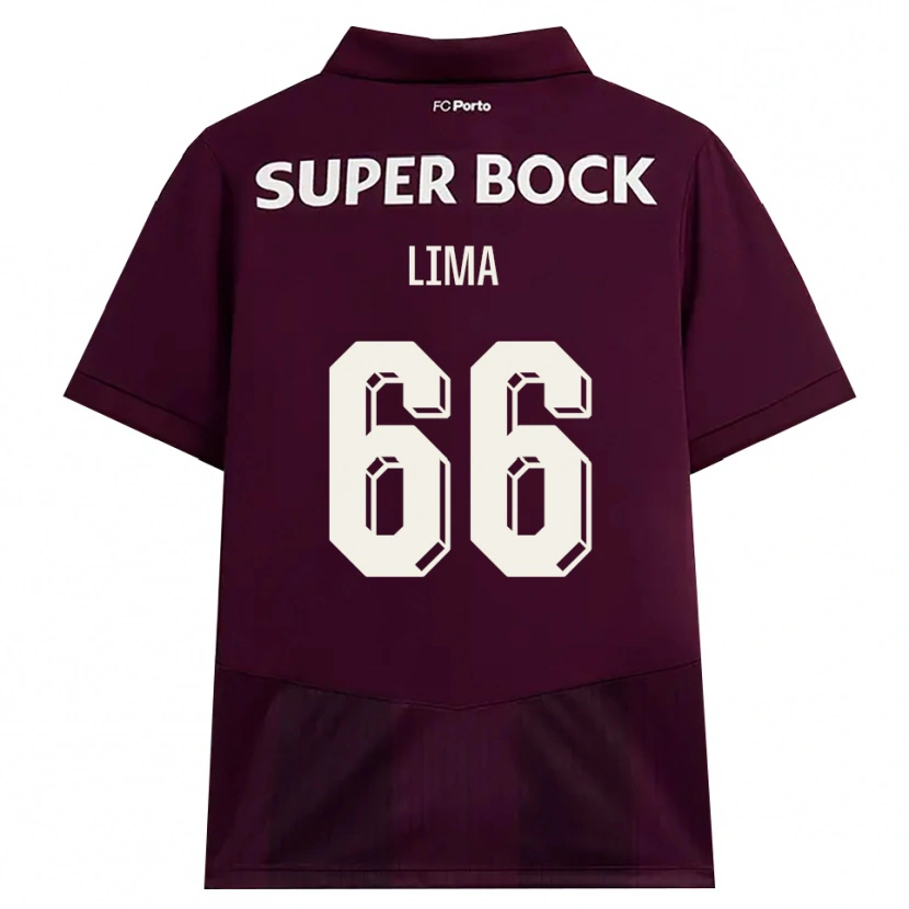 Danxen Mulher Camisola Bernardo Lima #66 Borgonha Branco Alternativa 2026/27 Camisa