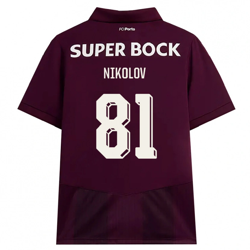 Danxen Mulher Camisola Antoni Nikolov #81 Borgonha Branco Alternativa 2026/27 Camisa