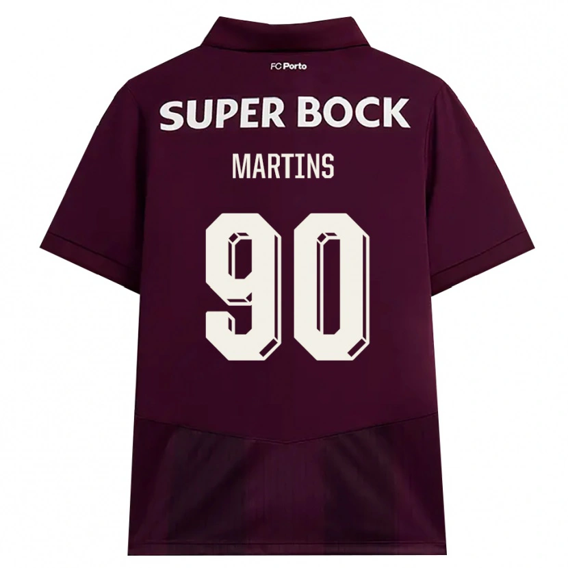 Danxen Mulher Camisola Gil Martins #90 Borgonha Branco Alternativa 2026/27 Camisa