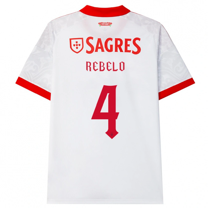 Danxen Mulher Camisola Silvia Rebelo #4 Branco Vermelho Amarelo Alternativa 2026/27 Camisa