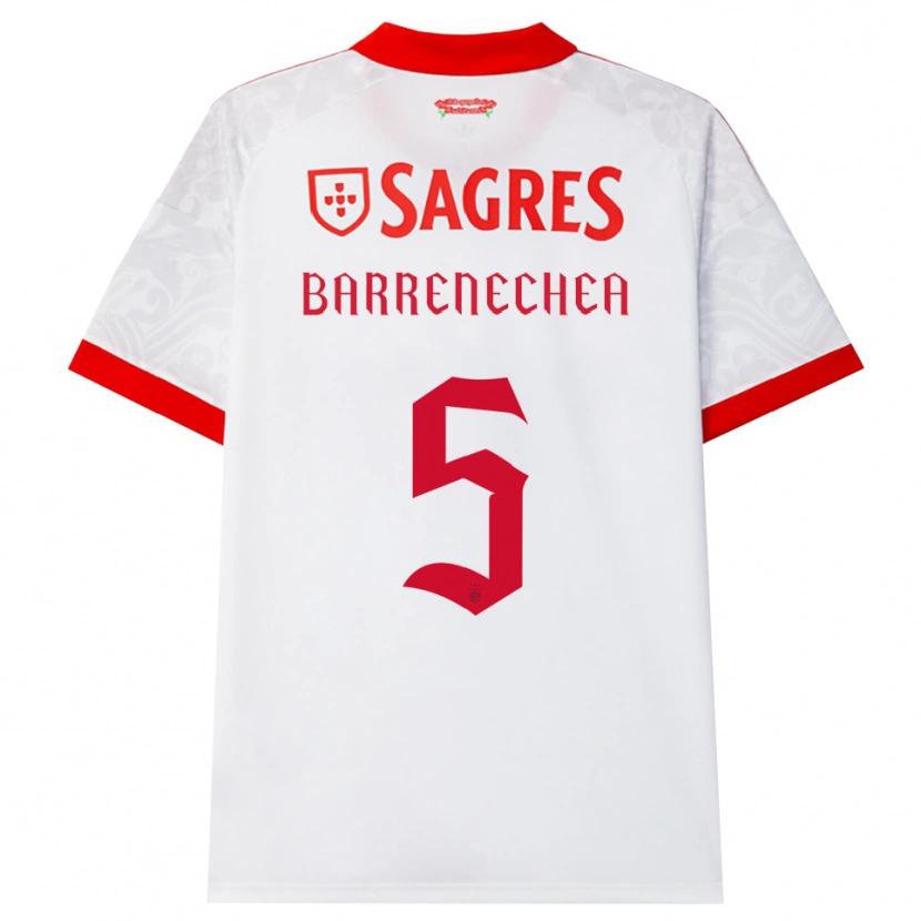 Danxen Mulher Camisola Enzo Barrenechea #5 Branco Vermelho Amarelo Alternativa 2026/27 Camisa