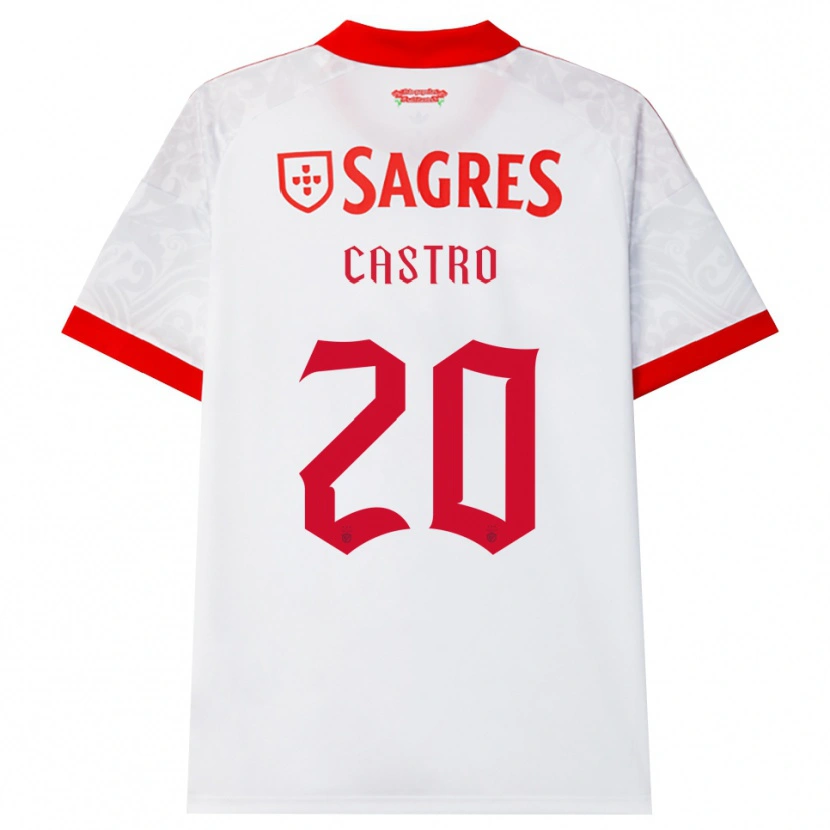 Danxen Mulher Camisola Guilherme Castro #20 Branco Vermelho Amarelo Alternativa 2026/27 Camisa