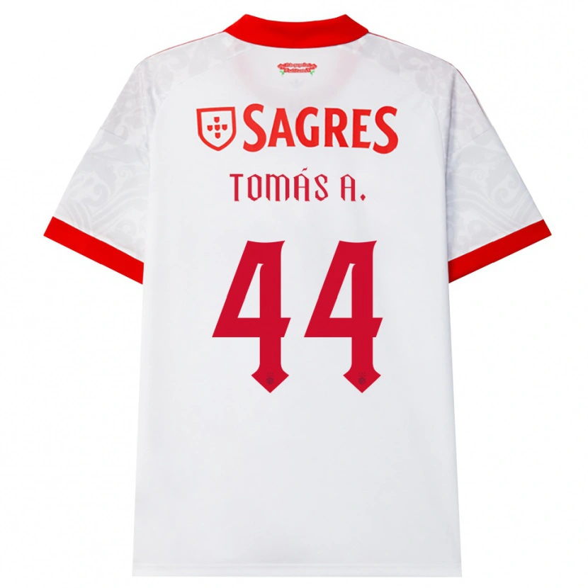 Danxen Mulher Camisola Tomás Araújo #44 Branco Vermelho Amarelo Alternativa 2026/27 Camisa