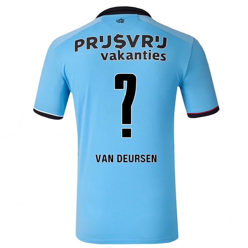 Danxen Mulher Camisola Eva Van Deursen #0 Deepskyblue Preto Vermelho Alternativa 2026/27 Camisa