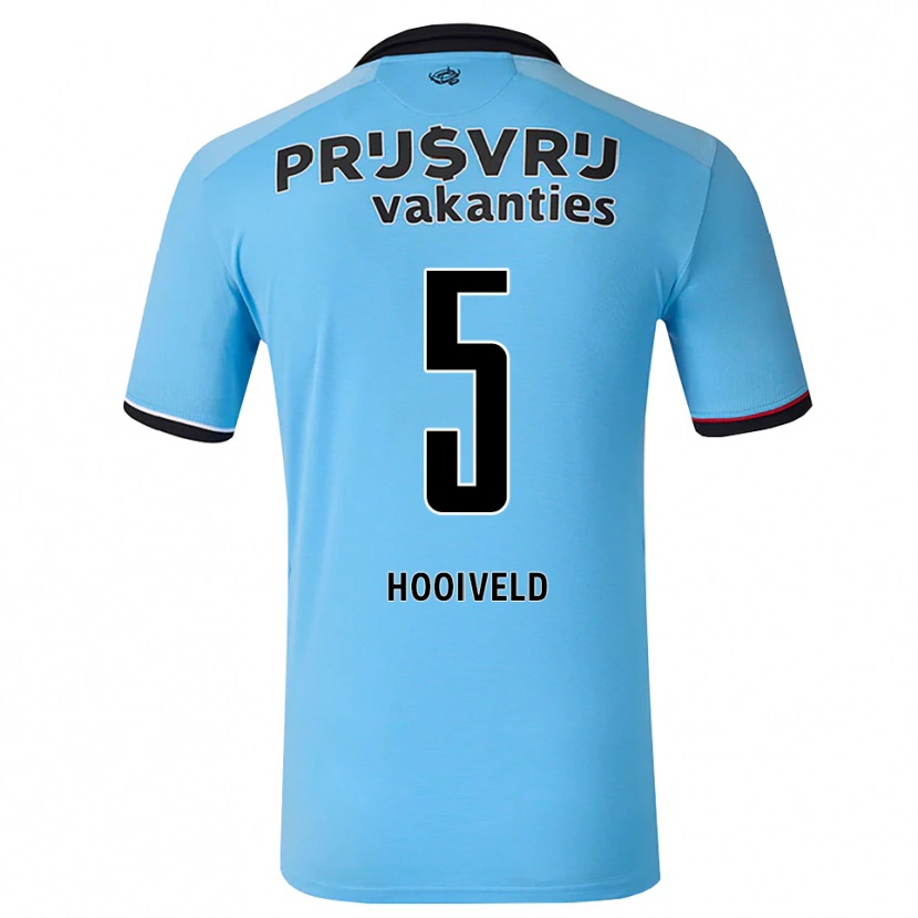 Danxen Mulher Camisola Dean Hooiveld #5 Deepskyblue Preto Vermelho Alternativa 2026/27 Camisa