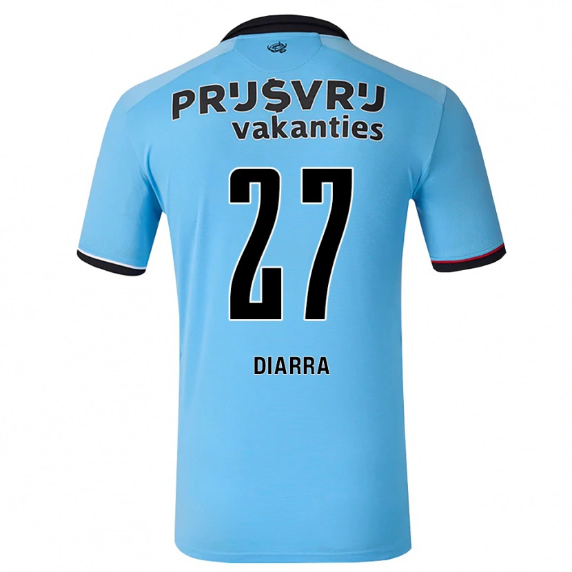 Danxen Mulher Camisola Gaoussou Diarra #27 Deepskyblue Preto Vermelho Alternativa 2026/27 Camisa