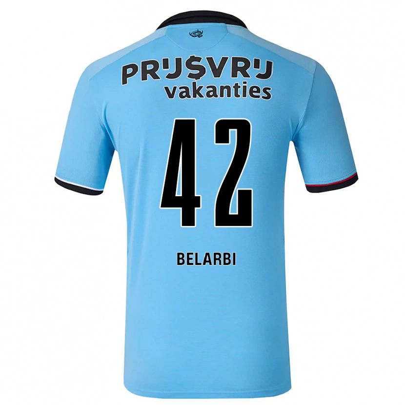 Danxen Mulher Camisola Abdel Belarbi #42 Deepskyblue Preto Vermelho Alternativa 2026/27 Camisa