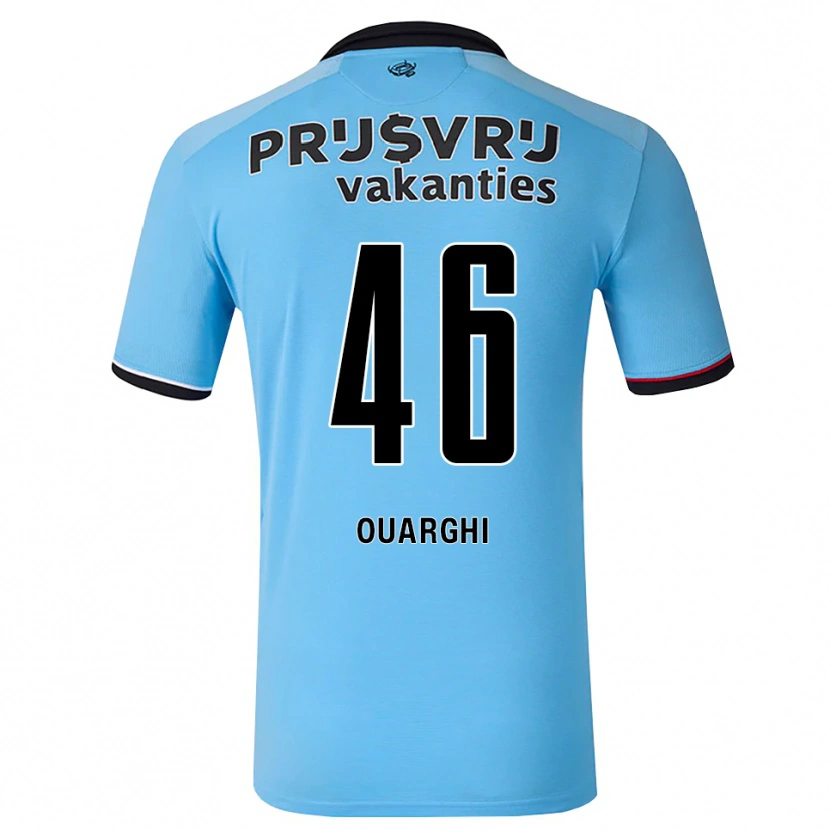 Danxen Mulher Camisola Ayoub Ouarghi #46 Deepskyblue Preto Vermelho Alternativa 2026/27 Camisa