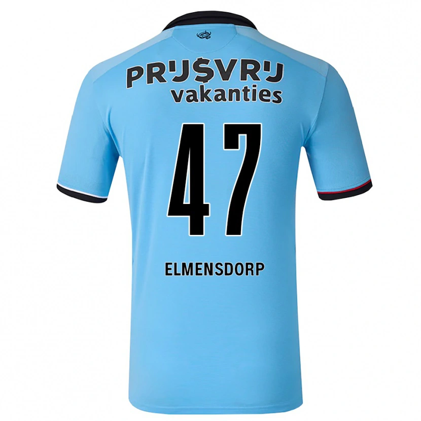 Danxen Mulher Camisola Paris Elmensdorp #47 Deepskyblue Preto Vermelho Alternativa 2026/27 Camisa