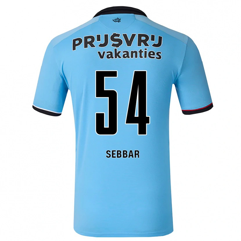 Danxen Mulher Camisola Marouane Sebbar #54 Deepskyblue Preto Vermelho Alternativa 2026/27 Camisa