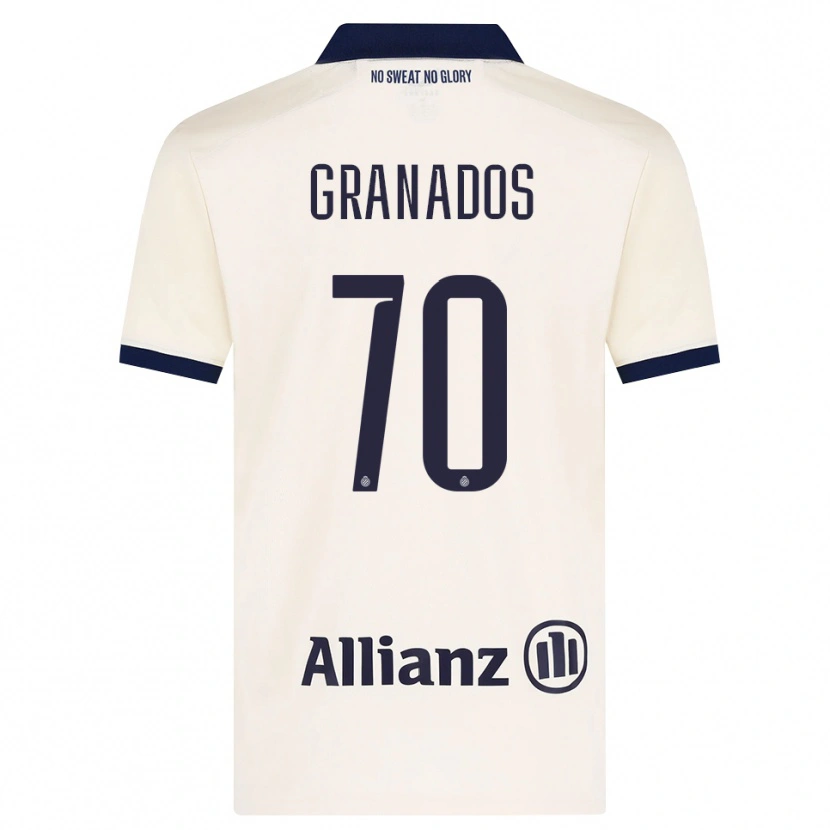 Danxen Mulher Camisola Alejandro Granados #70 Beige Preto Alternativa 2026/27 Camisa