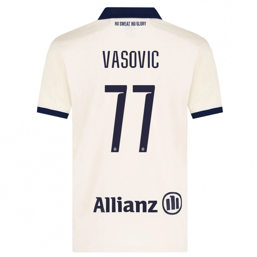 Danxen Mulher Camisola Andrej Vasovic #77 Beige Preto Alternativa 2026/27 Camisa
