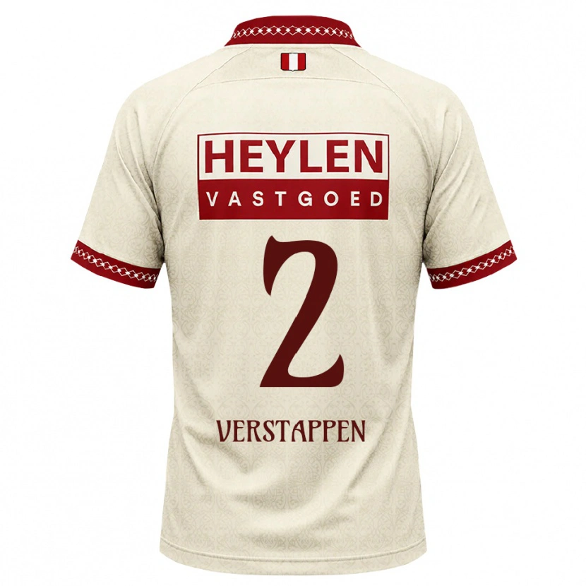 Danxen Mulher Camisola Jayden Verstappen #2 Beige Vermelho Alternativa 2026/27 Camisa