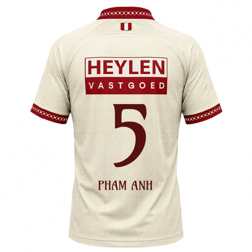 Danxen Mulher Camisola Khoi Pham Anh #5 Beige Vermelho Alternativa 2026/27 Camisa
