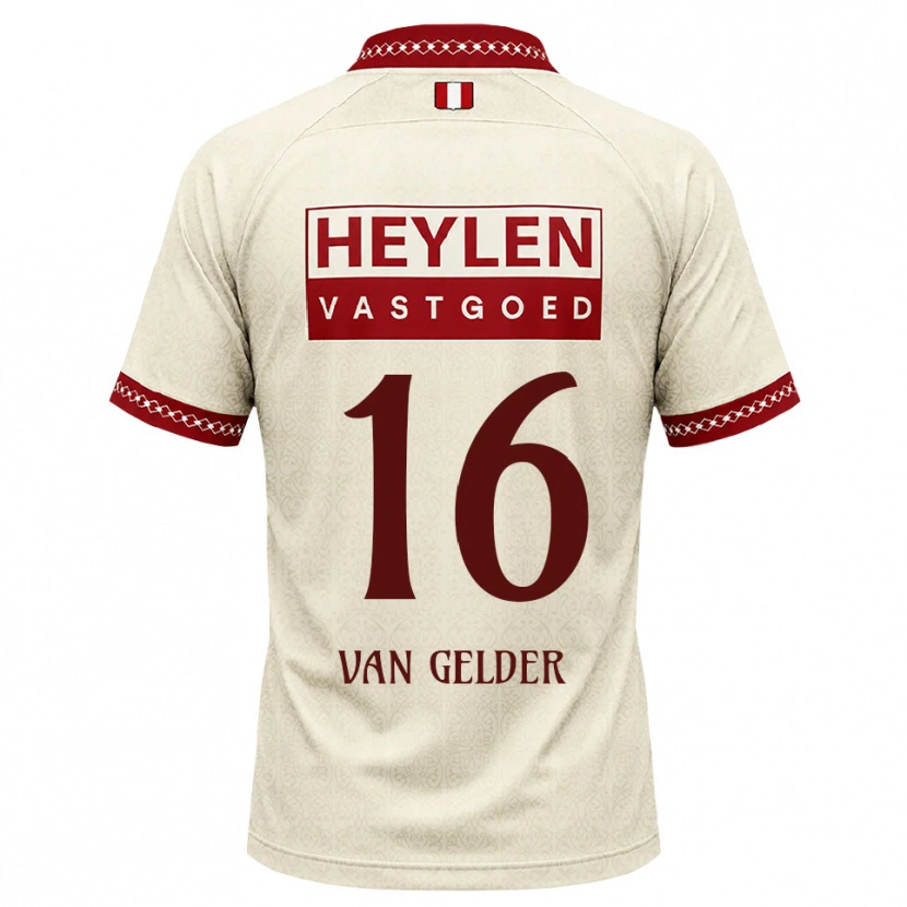 Danxen Mulher Camisola Louie Van Gelder #16 Beige Vermelho Alternativa 2026/27 Camisa