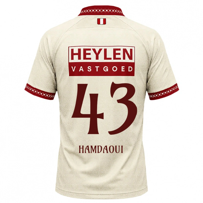 Danxen Mulher Camisola Youssef Hamdaoui #43 Beige Vermelho Alternativa 2026/27 Camisa