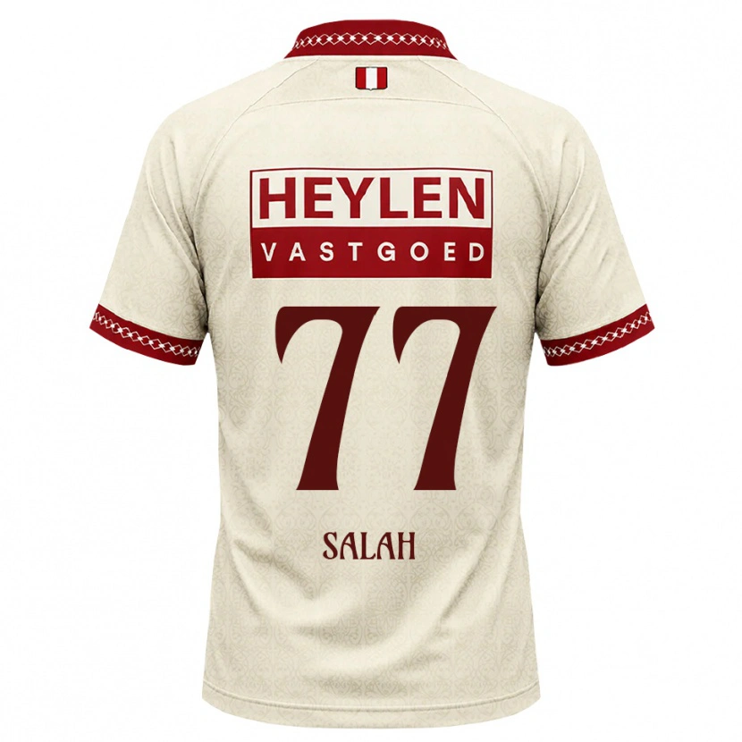 Danxen Mulher Camisola Ibrahim Salah #77 Beige Vermelho Alternativa 2026/27 Camisa