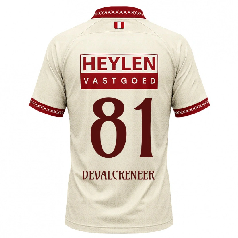 Danxen Mulher Camisola Niels Devalckeneer #81 Beige Vermelho Alternativa 2026/27 Camisa