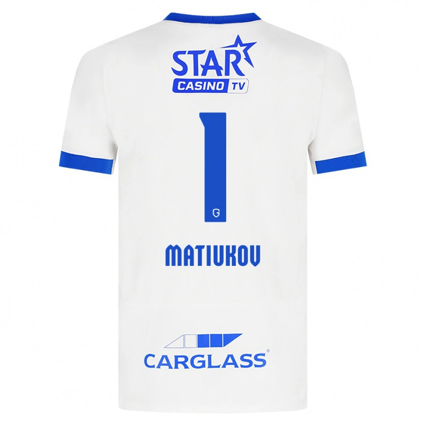 Danxen Mulher Camisola Platon Matiukov #1 Branco Azul Alternativa 2026/27 Camisa