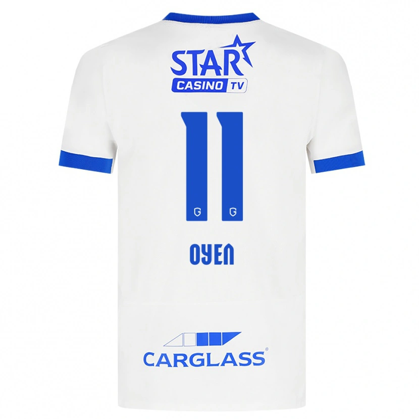 Danxen Mulher Camisola Luca Oyen #11 Branco Azul Alternativa 2026/27 Camisa