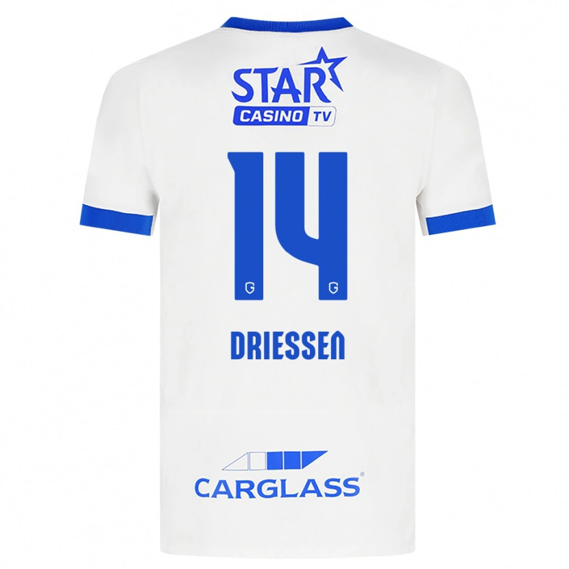 Danxen Mulher Camisola Jelle Driessen #14 Branco Azul Alternativa 2026/27 Camisa