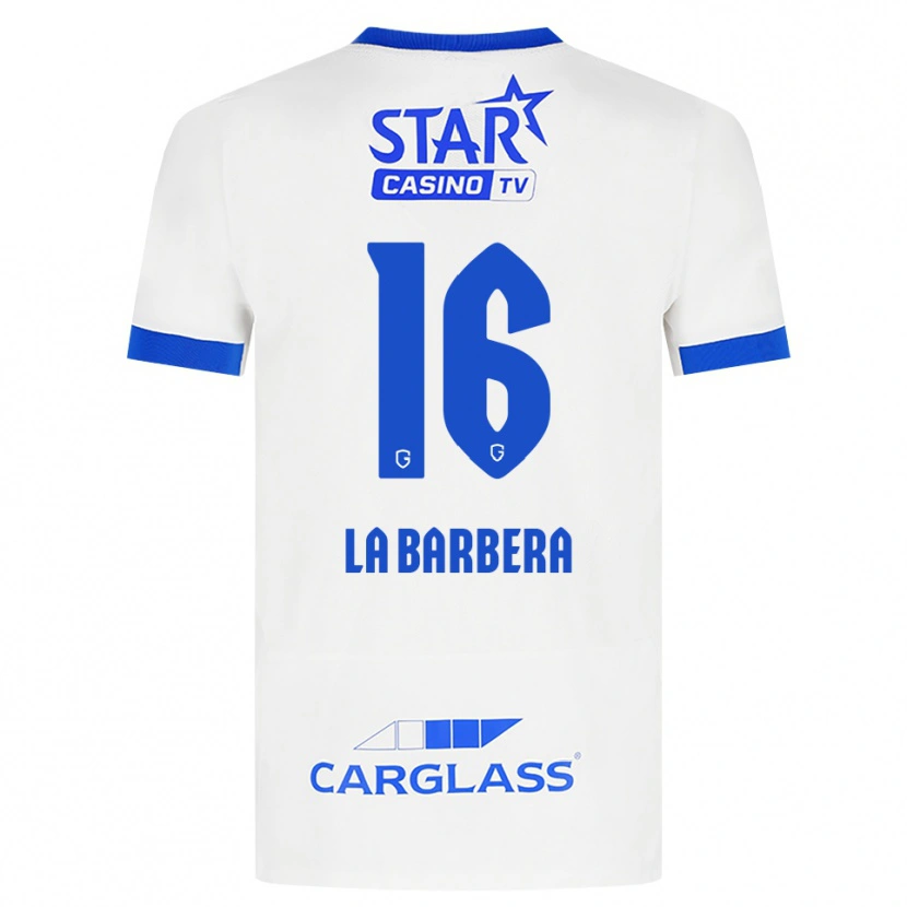 Danxen Mulher Camisola Yonni La Barbera #16 Branco Azul Alternativa 2026/27 Camisa