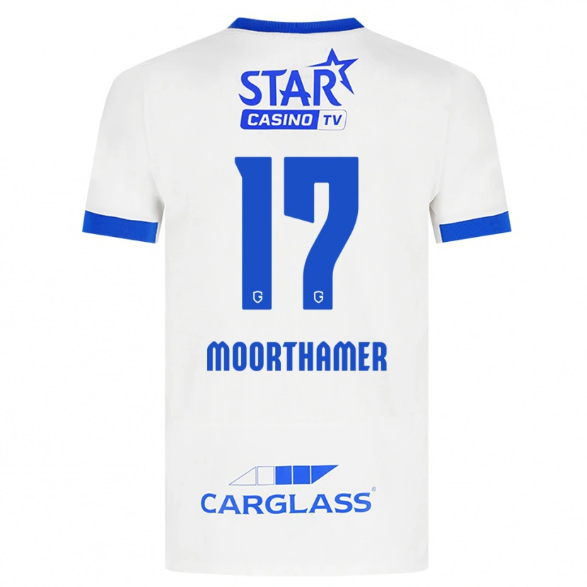 Danxen Mulher Camisola Tinus Moorthamer #17 Branco Azul Alternativa 2026/27 Camisa