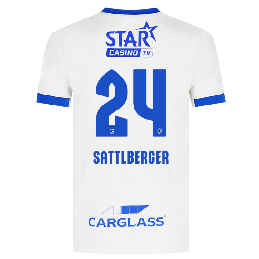 Danxen Mulher Camisola Nikolas Sattlberger #24 Branco Azul Alternativa 2026/27 Camisa