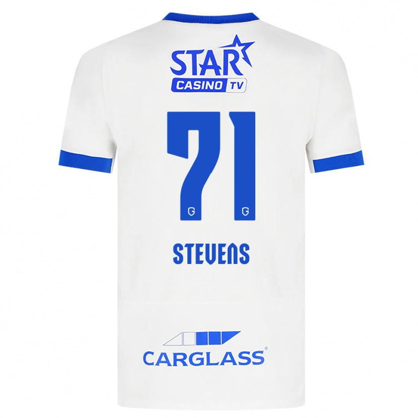 Danxen Mulher Camisola Brent Stevens #71 Branco Azul Alternativa 2026/27 Camisa