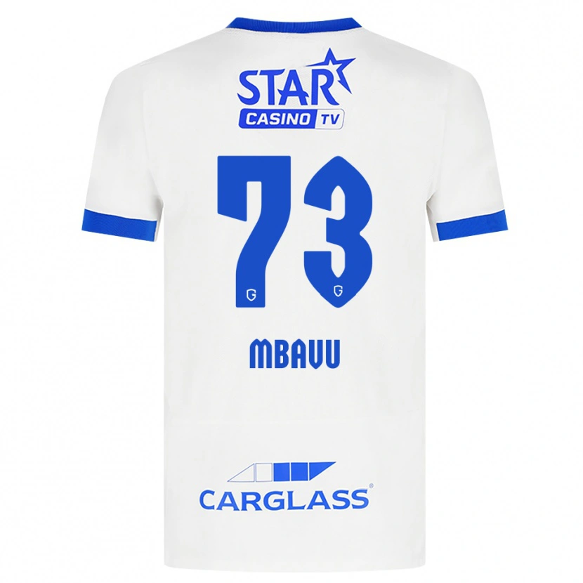 Danxen Mulher Camisola Elie Mbavu #73 Branco Azul Alternativa 2026/27 Camisa
