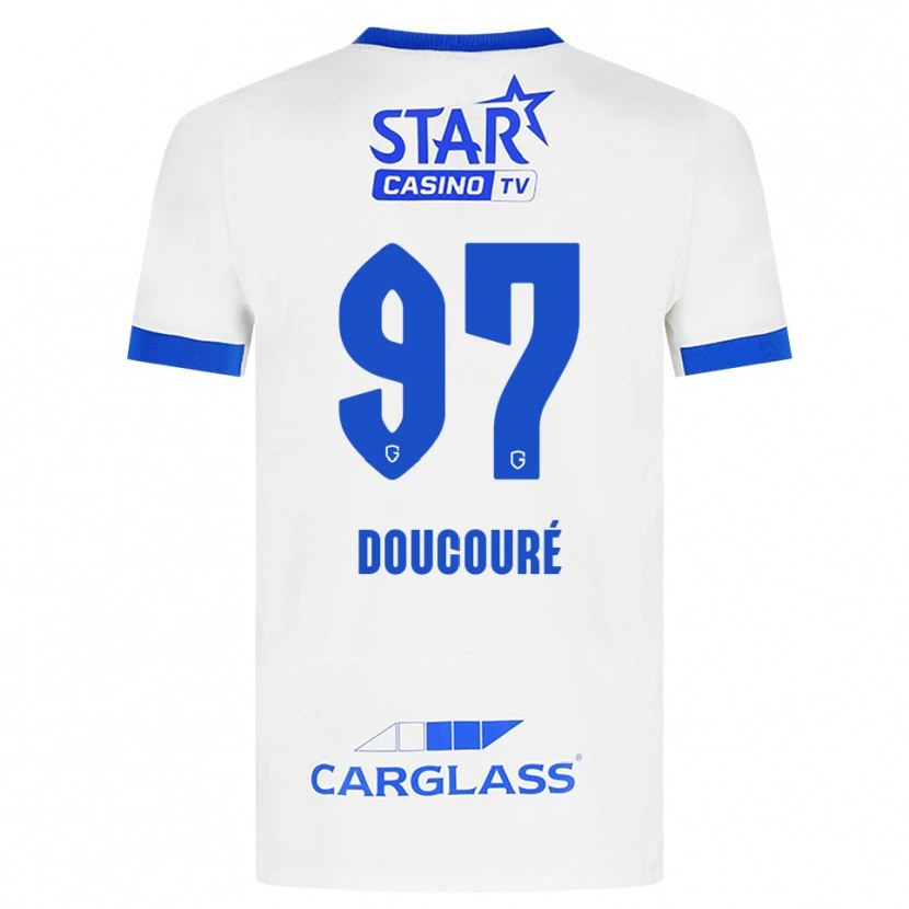 Danxen Mulher Camisola Emile Doucouré #97 Branco Azul Alternativa 2026/27 Camisa