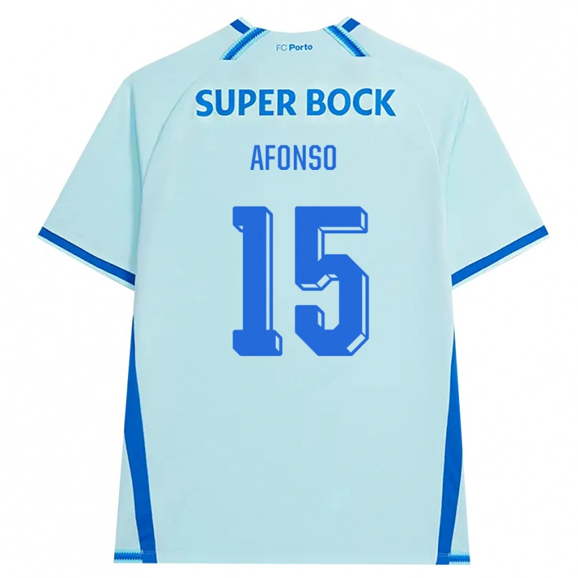 Danxen Mulher Camisola Zé Afonso #15 Lightcyan Azul Terceiro 2026/27 Camisa