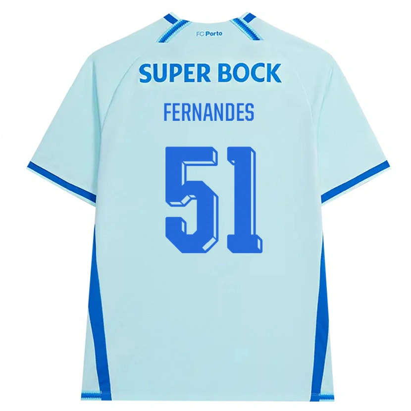 Danxen Mulher Camisola Diogo Fernandes #51 Lightcyan Azul Terceiro 2026/27 Camisa