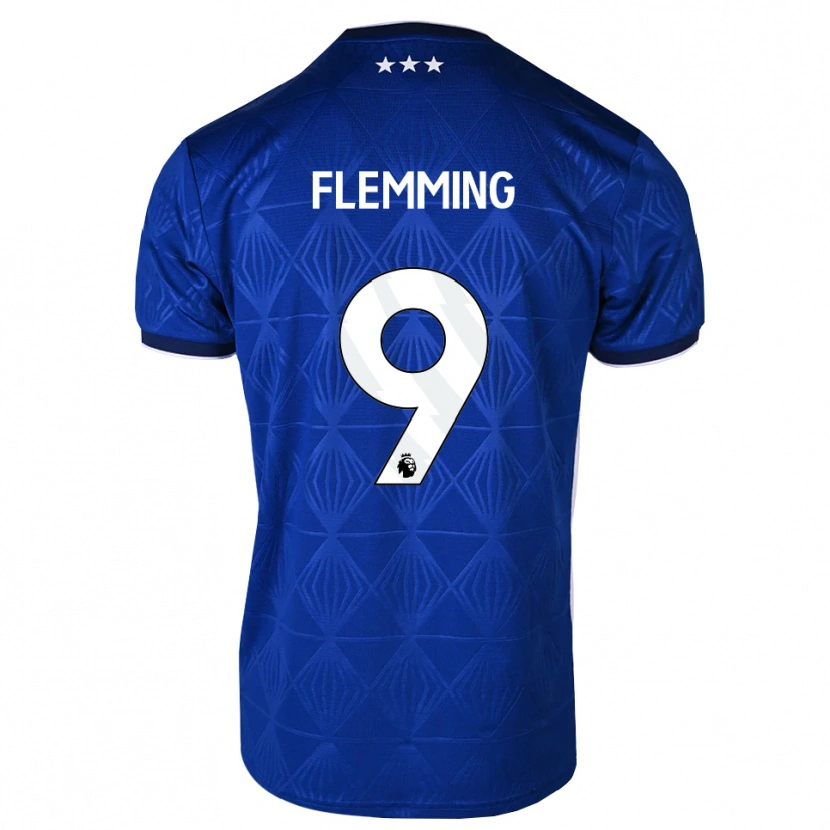 Danxen Mulher Camisola Zian Flemming #9 Azul Médio Branco Vermelho Principal 2026/27 Camisa