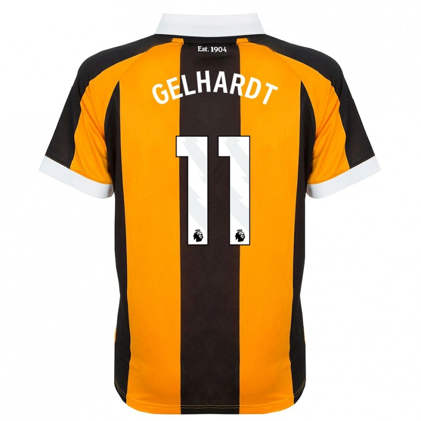 Danxen Mulher Camisola Joe Gelhardt #11 Laranja Preto Branco Principal 2026/27 Camisa
