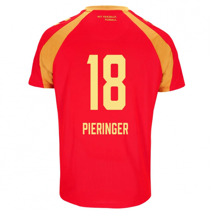 Danxen Mulher Camisola Marvin Pieringer #18 Vermelho Laranja Preto Alternativa 2026/27 Camisa