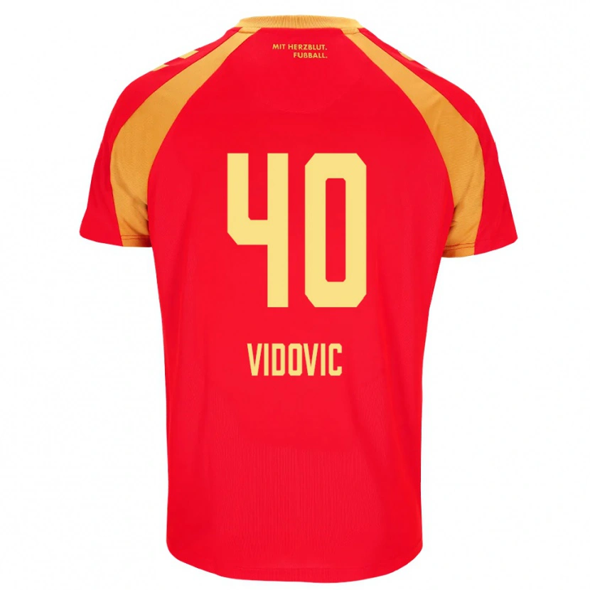 Danxen Mulher Camisola Gabriel Vidovic #40 Vermelho Laranja Preto Alternativa 2026/27 Camisa