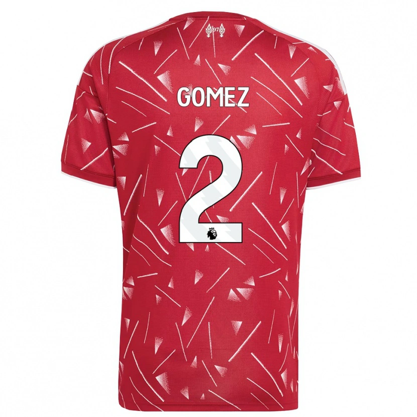 Danxen Criança Camisola Joe Gomez #2 Branco Vermelho Principal 2026/27 Camisa