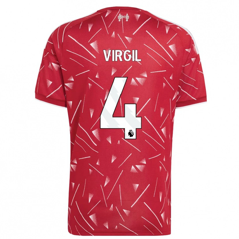 Danxen Criança Camisola Virgil Van Dijk #4 Branco Vermelho Principal 2026/27 Camisa