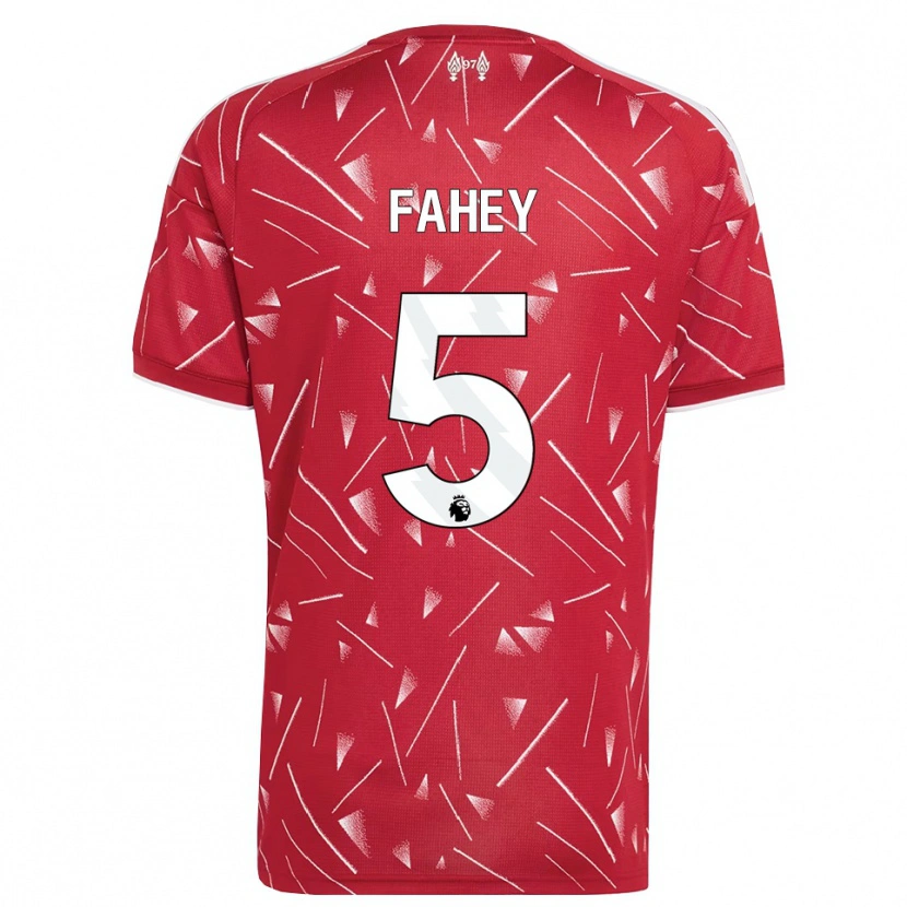 Danxen Criança Camisola Niamh Fahey #5 Branco Vermelho Principal 2026/27 Camisa