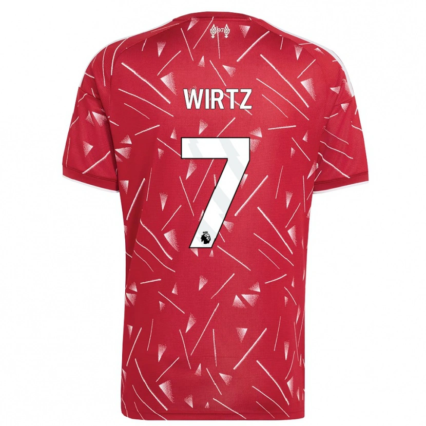 Danxen Criança Camisola Florian Wirtz #7 Branco Vermelho Principal 2026/27 Camisa