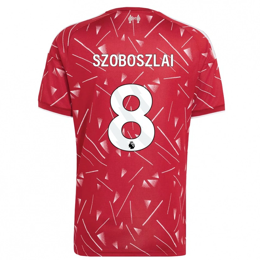 Danxen Criança Camisola Dominik Szoboszlai #8 Branco Vermelho Principal 2026/27 Camisa