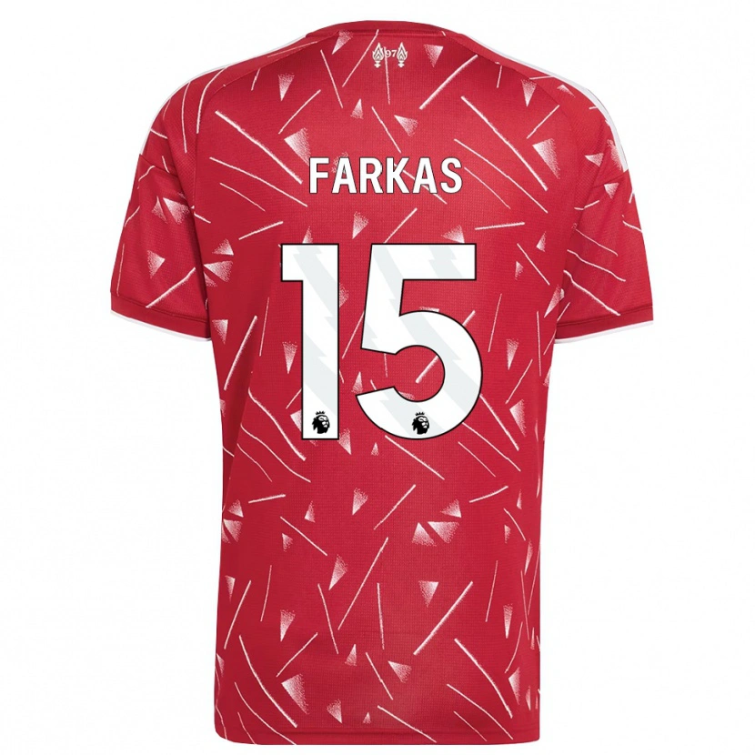 Danxen Criança Camisola Erik Farkas #15 Branco Vermelho Principal 2026/27 Camisa