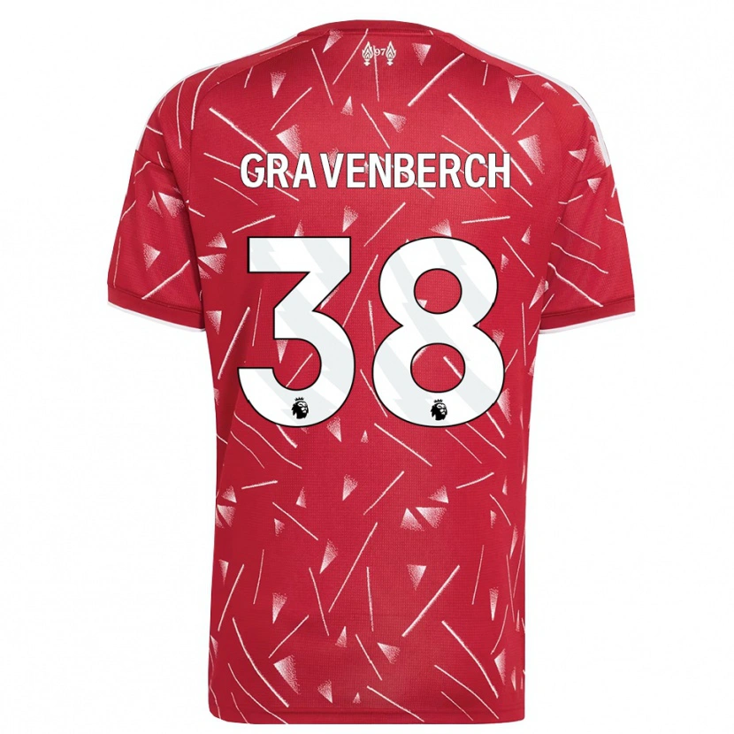 Danxen Criança Camisola Ryan Gravenberch #38 Branco Vermelho Principal 2026/27 Camisa