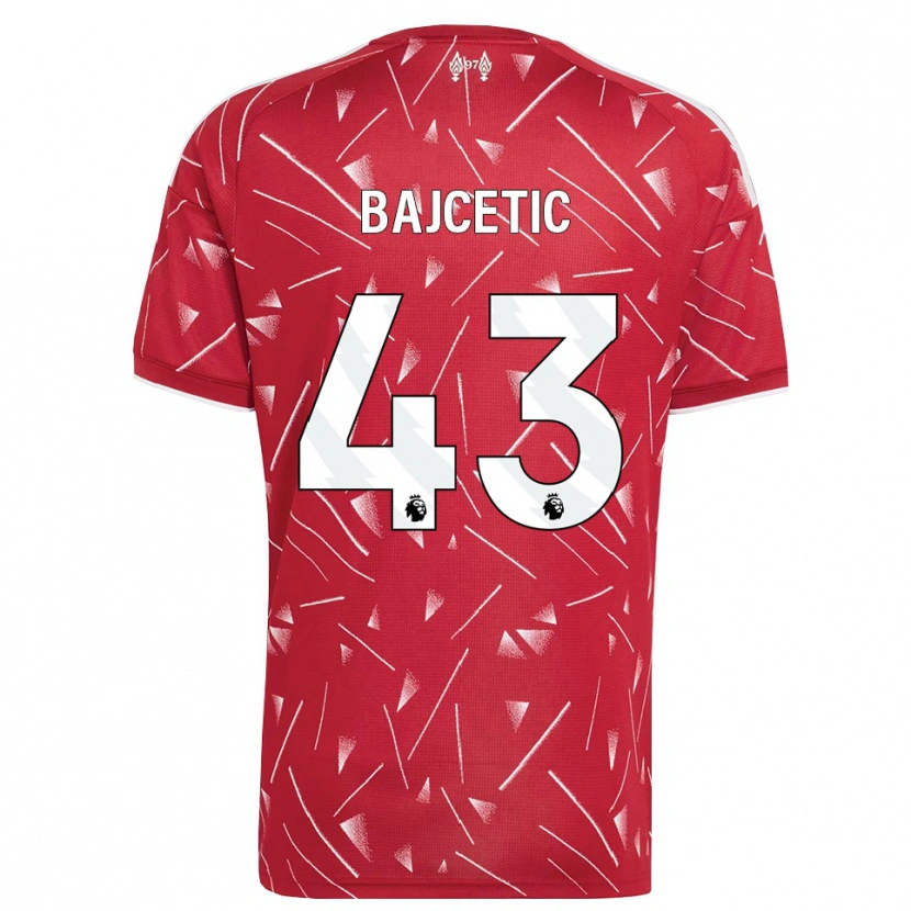 Danxen Criança Camisola Stefan Bajcetic #43 Branco Vermelho Principal 2026/27 Camisa