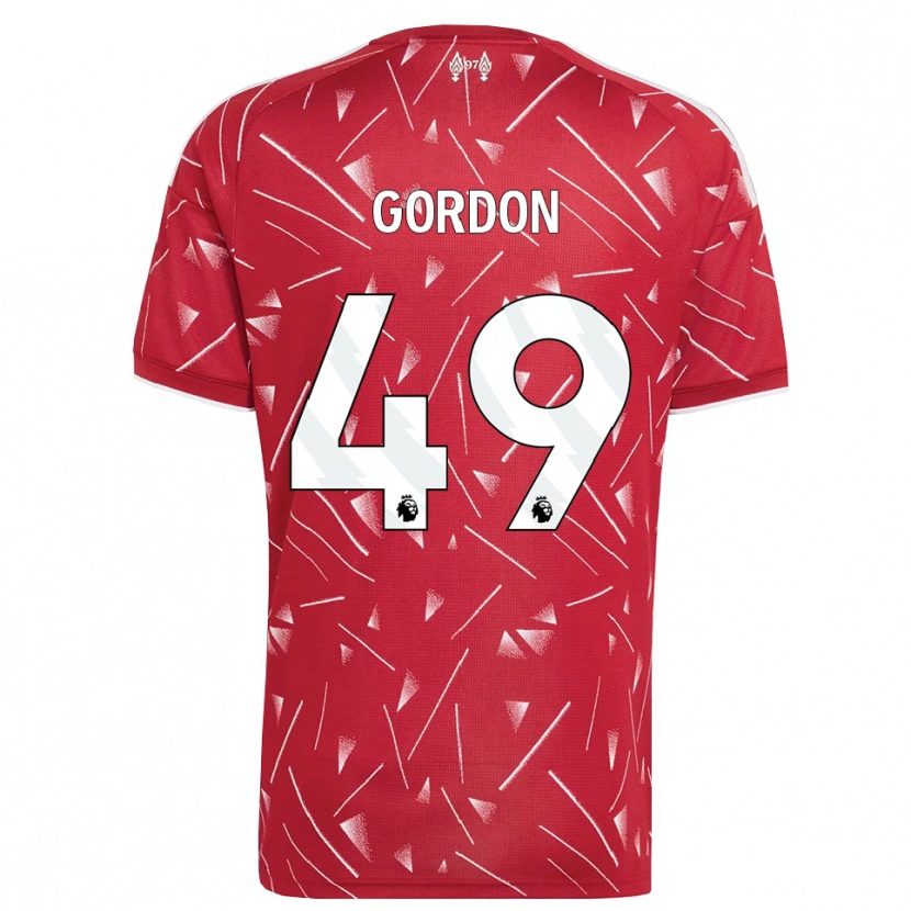 Danxen Criança Camisola Kaide Gordon #49 Branco Vermelho Principal 2026/27 Camisa