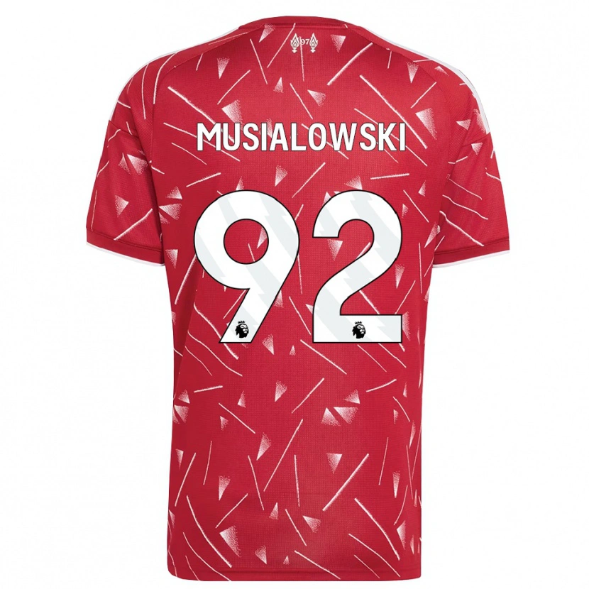 Danxen Criança Camisola Mateusz Musialowski #92 Branco Vermelho Principal 2026/27 Camisa