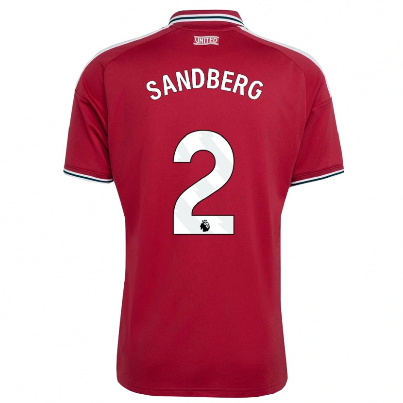 Danxen Criança Camisola Anna Sandberg #2 Vermelho Amarelo Branco Principal 2026/27 Camisa