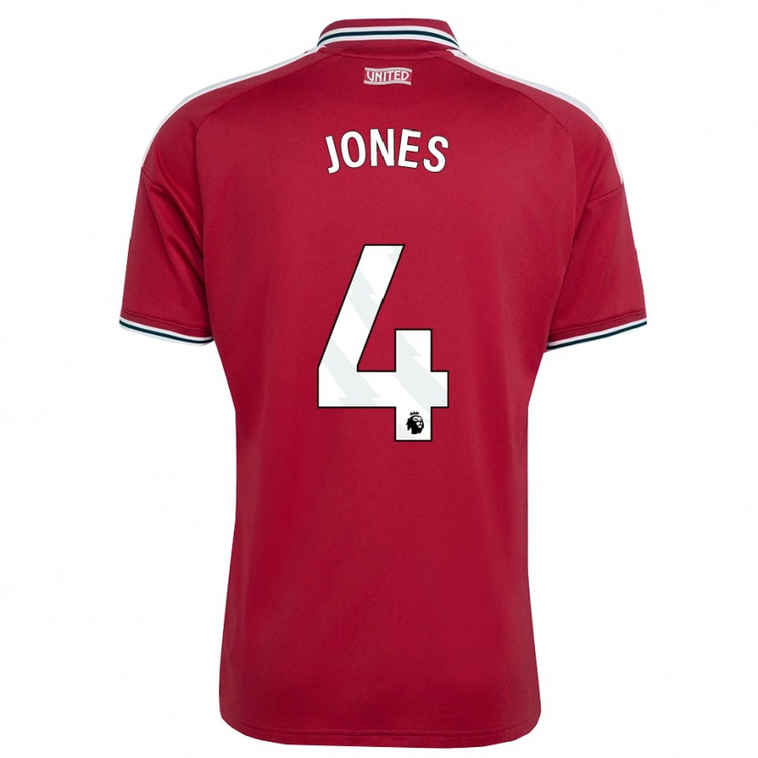 Danxen Criança Camisola Phil Jones #4 Vermelho Amarelo Branco Principal 2026/27 Camisa
